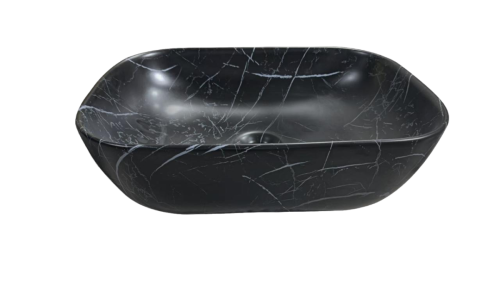 Раковина из сантехнического фарфора Cerutti SPA CR8217MMB 50х40 накладная цвет черный без отверстий под смеситель - фото 2