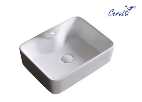 Раковина из сантехнического фарфора Cerutti SPA CR7051 50х40 накладная цвет белый без отверстий под смеситель - фото 4