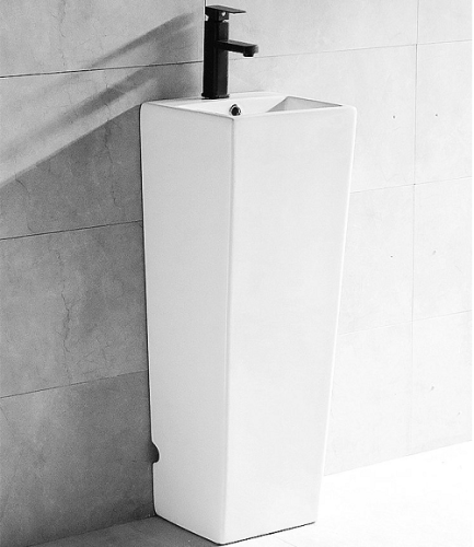 Раковина из сантехнического фаянса CeramaLux NB147 30х30 напольная цвет белый 1 отверстие под смеситель - фото 5