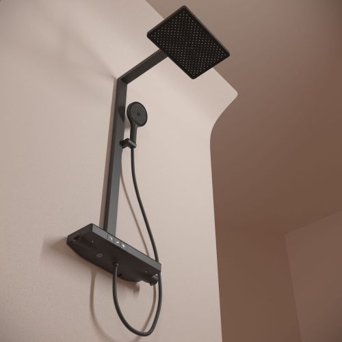 Душевая стойка Sancos Vos SC6100MB настенная цвет черный с термостатом - фото 4