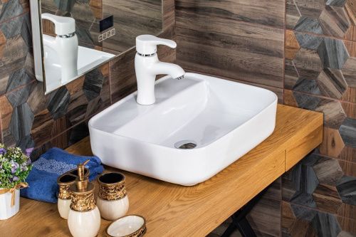 Раковина из сантехнического фарфора Melana 78180-805 50х40 накладная цвет белый 1 отверстие под смеситель - фото 2