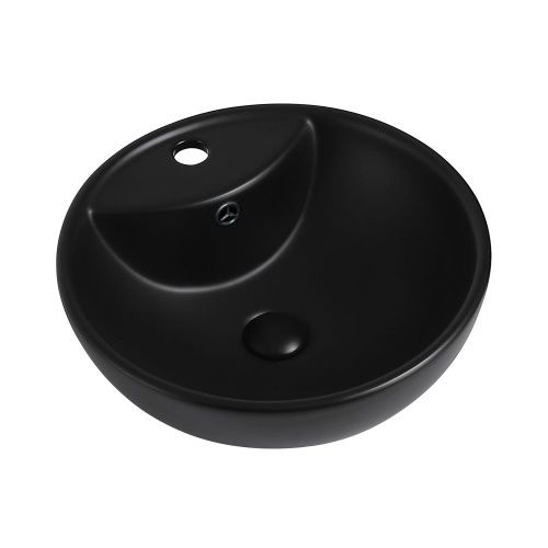 Раковина керамическая Abber BEQUEM AC2101MB 50х50 накладная цвет черный 1 отверстие под смеситель - фото 2