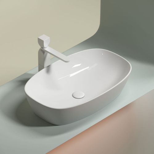 Раковина из сантехнического фарфора Ceramica Nova ELEMENT CN6049 60х40 накладная цвет белый без отверстий под смеситель - фото 5