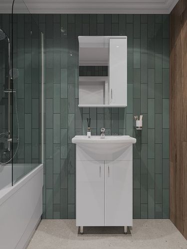 Тумба с раковиной Orange Лайт LA-60TUW+RA 60х40 напольная цвет белый - фото 5