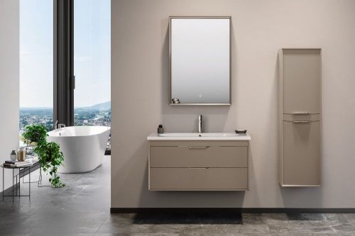 Тумба с раковиной Orka Clay 5004387 100х50 подвесная цвет бежевый - фото 2