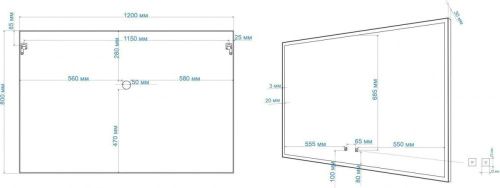 Зеркало с подсветкой и антизапотевателем Art&Max AREZZO AM-Are-1200-800-DS-FC-H-Nero 120х80 подвесное - фото 4
