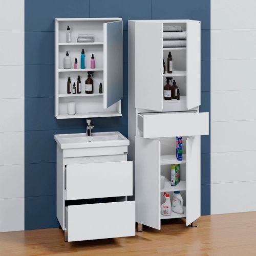 Тумба под раковину СанТа Марс 700291 60х40 напольная цвет белый - фото 3