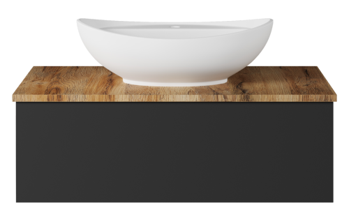 Тумба под раковину Misty Ива П-Ива-01090-481Я 90х50 подвесная цвет серый/коричневый - фото 2