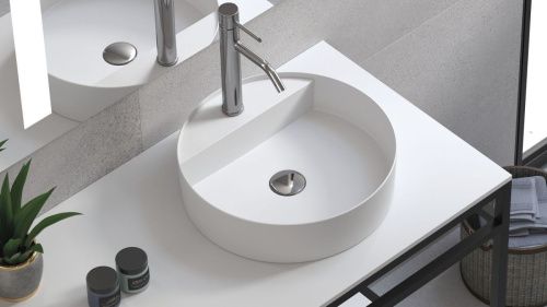 Раковина из искусственного камня Zenon Rin 4000.000.000.000.23362 40х40 накладная цвет белый - фото 3