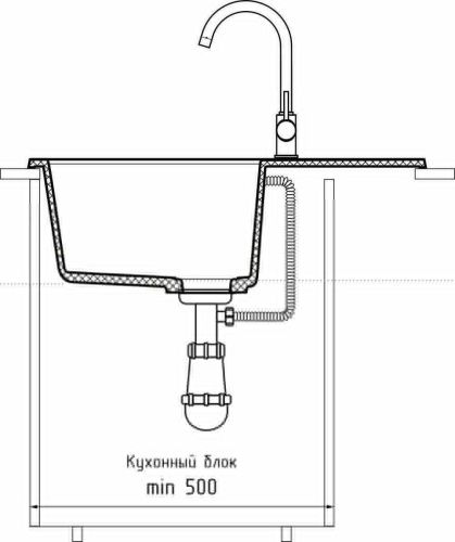 Кухонная мойка Granfest Quadro Q-650L терракот 65х50 цвет коричневый поверхность матовая - фото 4