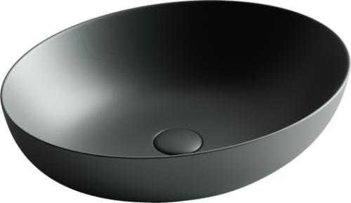 Раковина из сантехнического фарфора Ceramica Nova ELEMENT CN6017MDH 50х40 накладная цвет черный без отверстий под смеситель - фото 2