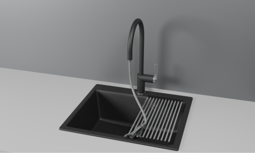 Смеситель для кухни Granula 8172, ЧЕРНЫЙ на мойку черный - фото 2