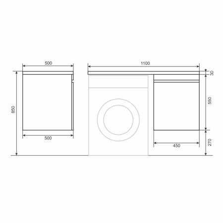 Тумба под раковину Uperwood Magenta 5930205164 50х50 подвесная цвет черный