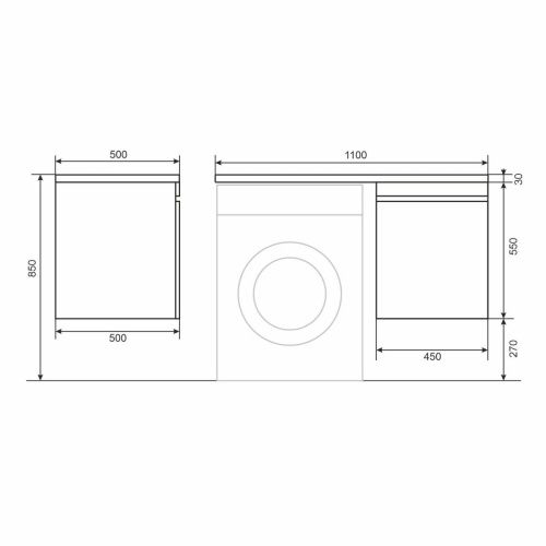 Тумба под раковину Uperwood Magenta 5930205164 50х50 подвесная цвет черный - фото 2