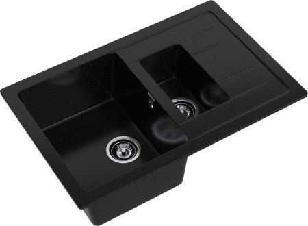 Кухонная мойка Granfest Quadro Q-775KL черный 75х50 цвет черный поверхность матовая