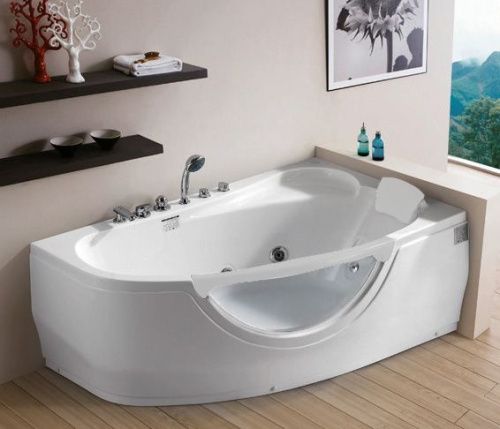 Ванна акриловая гидромассажная Gemy G9046 II B R 170х100 пристенная асимметричная с каркасом - фото 2