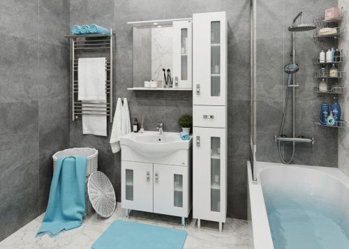 Тумба под раковину Onika Кристалл 107024 70х30 напольная цвет белый - фото 4