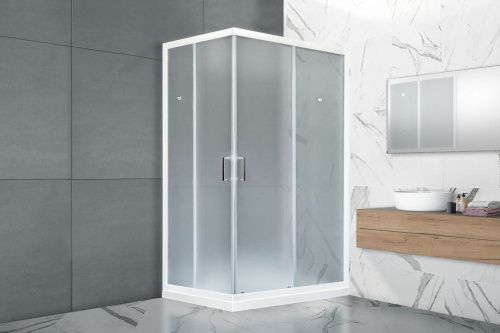 Душевой уголок Royal Bath HPD RB8510HPD-C 100х85 стекло матовое профиль белый без поддона