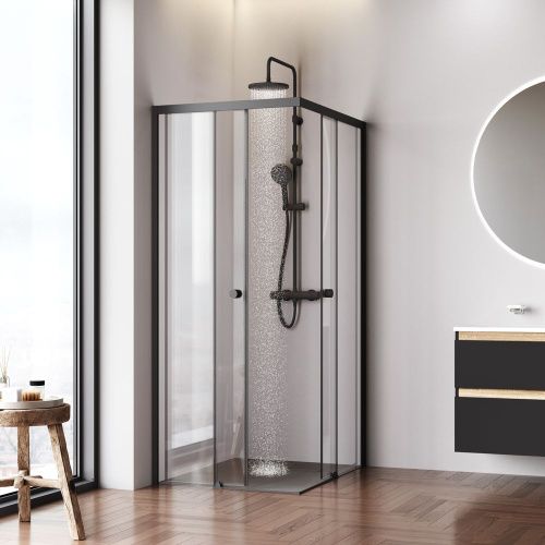 Душевой уголок Am.Pm X-joy W94G-403-100280-BТ1К 100х80 стекло прозрачное профиль черный без поддона - фото 3
