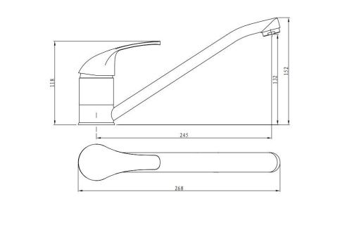 Смеситель для кухни Rush Vrangel VR7114-27 на мойку хром - фото 2