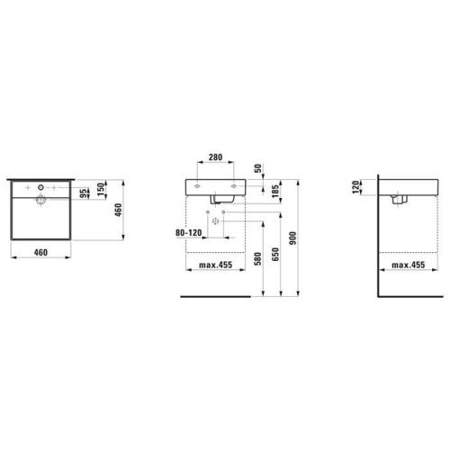 Раковина керамическая Laufen Kartell 8.1533.1.757.111.1 50 см накладная цвет белый 1 отверстие под смеситель - фото 2