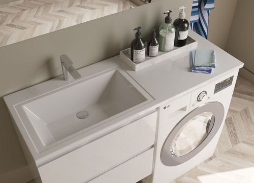 Раковина из искусственного камня Эстет Даллас ФР-00002166 130х50 накладная цвет белый 1 отверстие под смеситель - фото 4