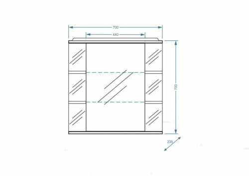 Зеркало-шкаф Stella Polar Концепт SP-00000058 70х70 подвесной цвет белый - фото 2