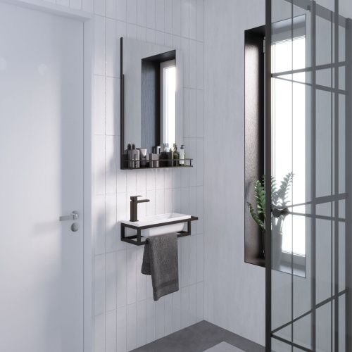 Консоль под раковину Grossman Метрис 105002 60х21х13 подвесная цвет черный - фото 3