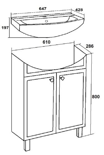 Тумба под раковину Runo Римини 00-00001254 60х30 напольная цвет белый - фото 4