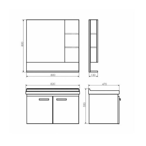 Тумба с раковиной Comforty Рига 00004139026CF 80х50 подвесная цвет коричневый - фото 2