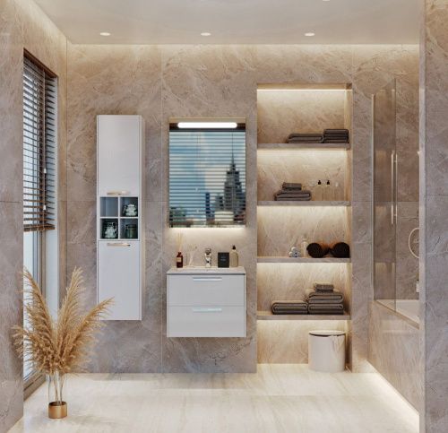 Шкаф-пенал Roca Lago 7857297806 40х170 подвесной цвет белый - фото 4