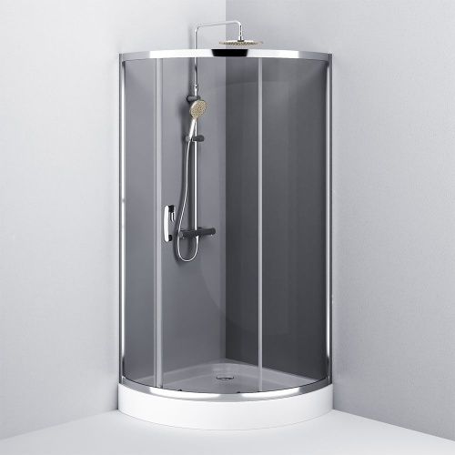 Душевой уголок Am.Pm Like W83G-315-090CG 90х90 стекло тонированное профиль хром без поддона - фото 5