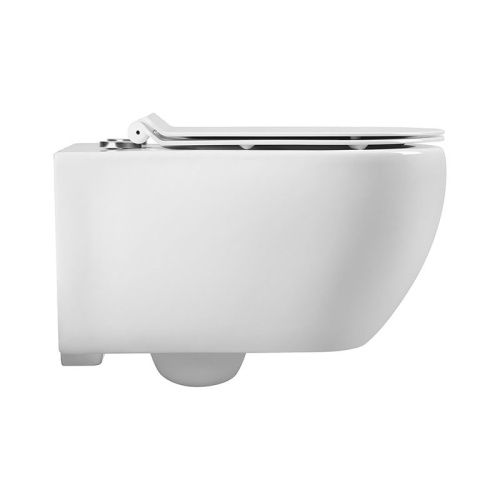 Унитаз подвесной CHARUS TORRE BIANCA EWC700-125W белый с сиденьем микролифт безободковый каскадный смыв - фото 2