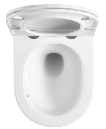 Унитаз подвесной Sintesi SIN-TS-ELL-153 белый безободковый с сиденьем микролифт смыв торнадо - фото 3