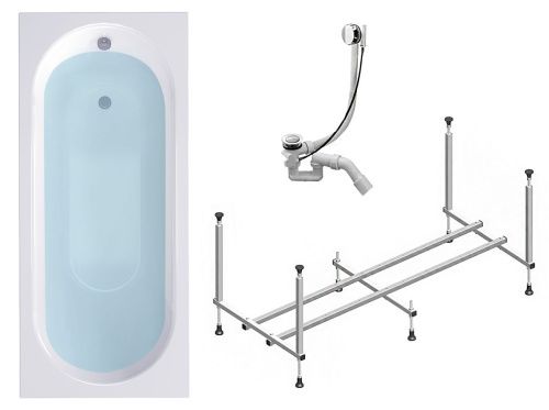 Ванна акриловая со шторкой Timo ROHA ROHA1470-KT14-SPV1505-T30 140х70 пристенная прямоугольная с каркасом - фото 4