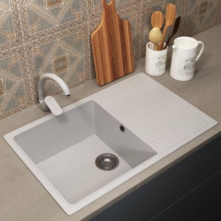 Кухонная мойка Uperwood ECON UPD-507 4010202108 75х50 цвет белый поверхность матовая