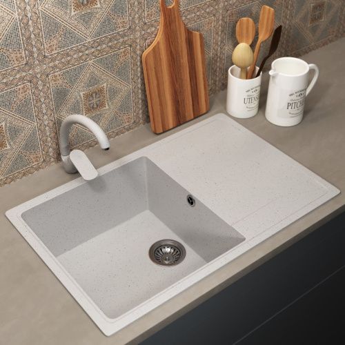 Кухонная мойка Uperwood ECON UPD-507 4010202108 75х50 цвет белый поверхность матовая - фото 2