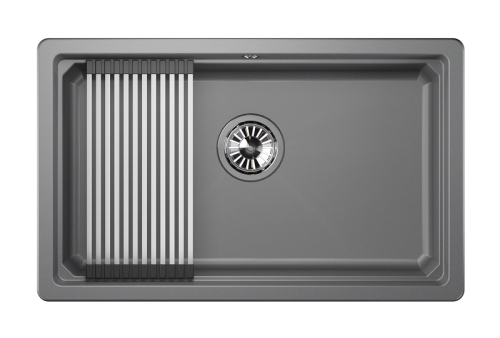 Кухонная мойка Granula Kitchen Space 7303U, АЛЮМИНИУМ 75х45 цвет серый поверхность матовая - фото 2