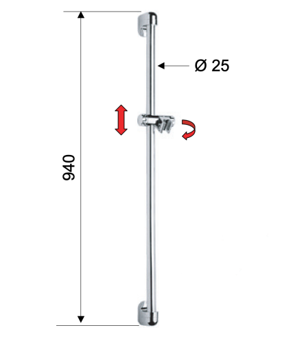 Душевая штанга Remer 319D цвет хром - фото 2