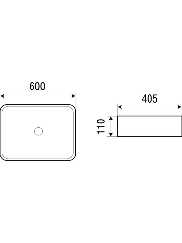 Раковина из сантехнического фаянса WeltWasser WW SK 10000003843 60х40 подвесная цвет белый без отверстий под смеситель - фото 2
