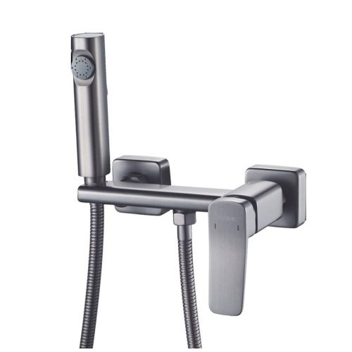 Гигиенический душ со смесителем Shevanik S9905T-1 оружейная сталь - фото 2
