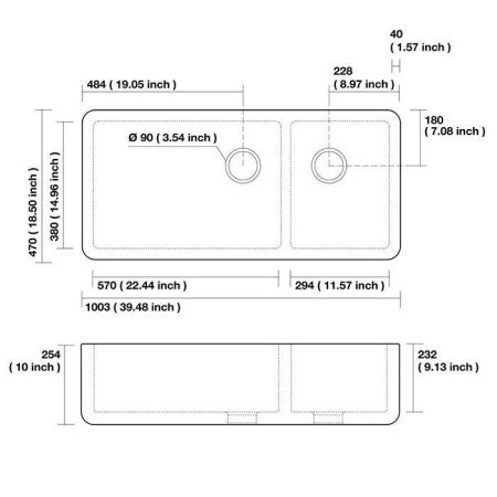 Кухонная мойка Kerasan Hanna Glasse 543101 100х45 цвет белый