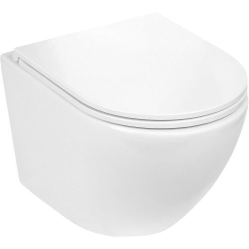 Унитаз подвесной WeltWasser 10000009939 белый с сиденьем микролифт безободковый смыв торнадо - фото 2