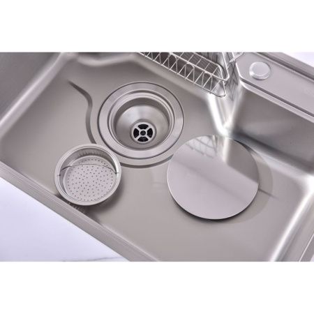 Кухонная мойка Fmark FSC7846L 80х45 цвет серый поверхность матовая