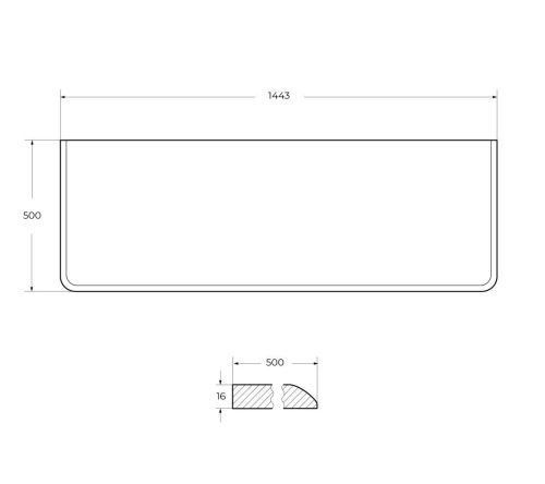Столешница Cezares IDRA 55842 140х50 накладная - фото 2