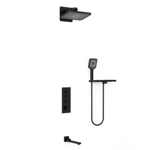 Душевая система Vincea VSFW-433TI4RMB встраиваемая в стену цвет черный с термостатом - фото 2