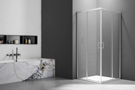 Душевой уголок Veconi Rovigo RV101-8090-01-C4 90х80 стекло прозрачное профиль хром без поддона