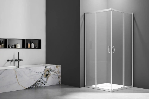 Душевой уголок Veconi Rovigo RV101-80-01-C5 80х80 стекло прозрачное профиль хром без поддона - фото 2