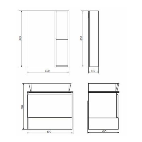 Тумба с раковиной Comforty Прага 00-00014535CF 60х40 подвесная цвет серый - фото 2