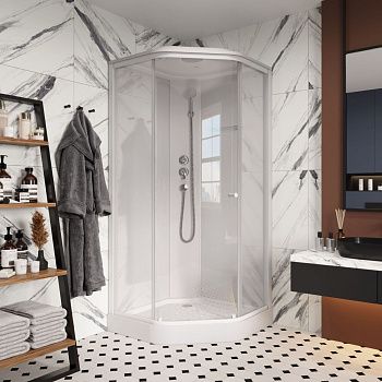 Душевая кабина Parly Penta P91 90х90 пятиугольная с крышей ориентация универсальная